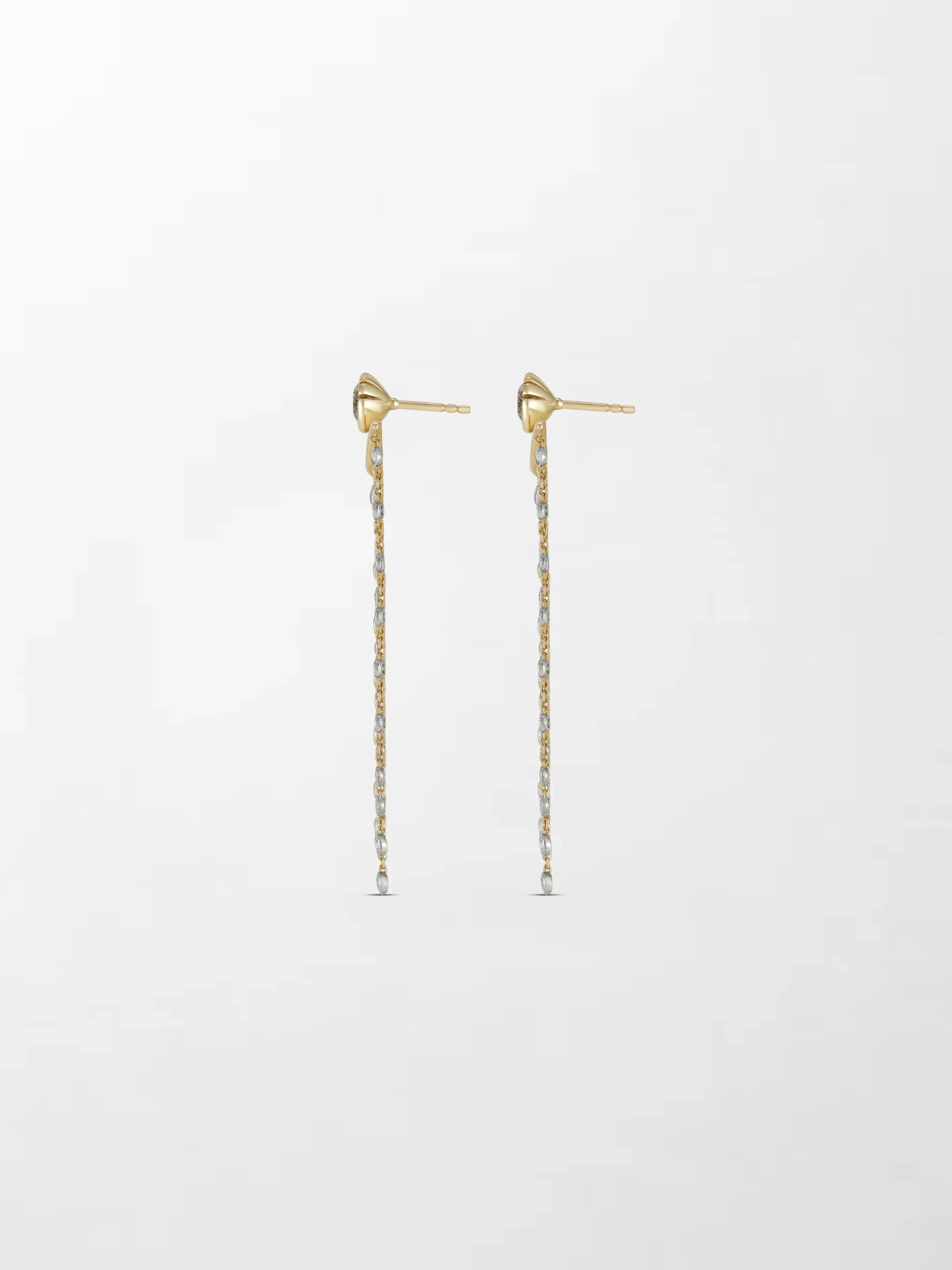 Long Split Bezel Cascade Earring