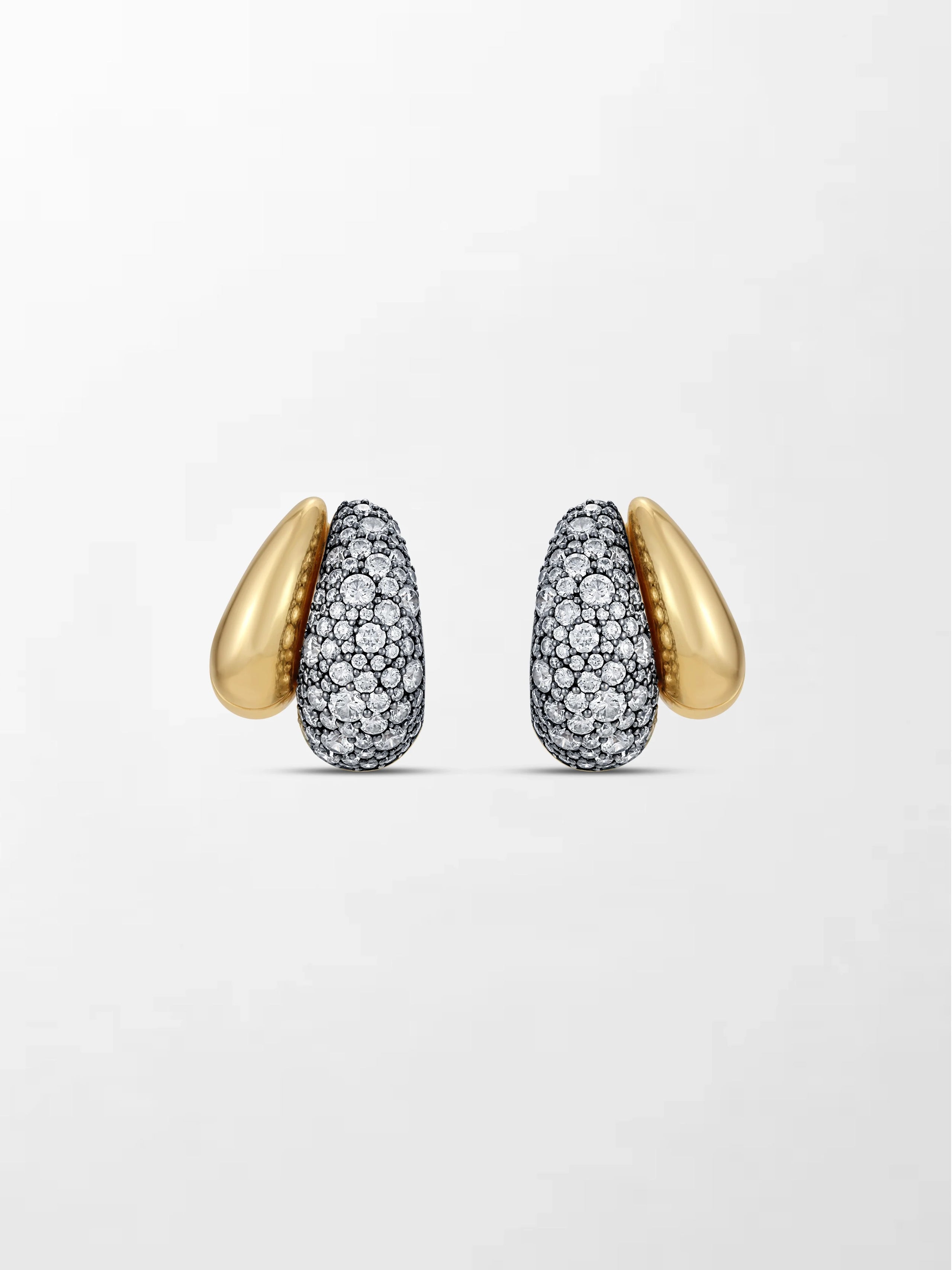 Midnight Dome Pavé Huggies