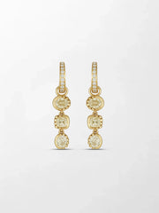 Split Bezel Drop Earrings