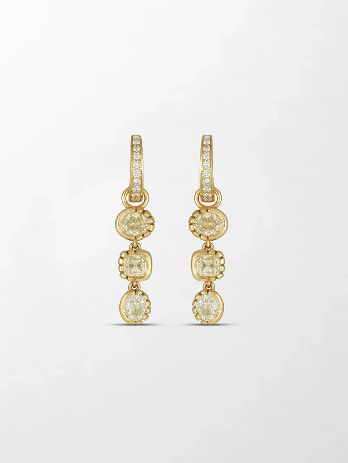Split Bezel Drop Earrings