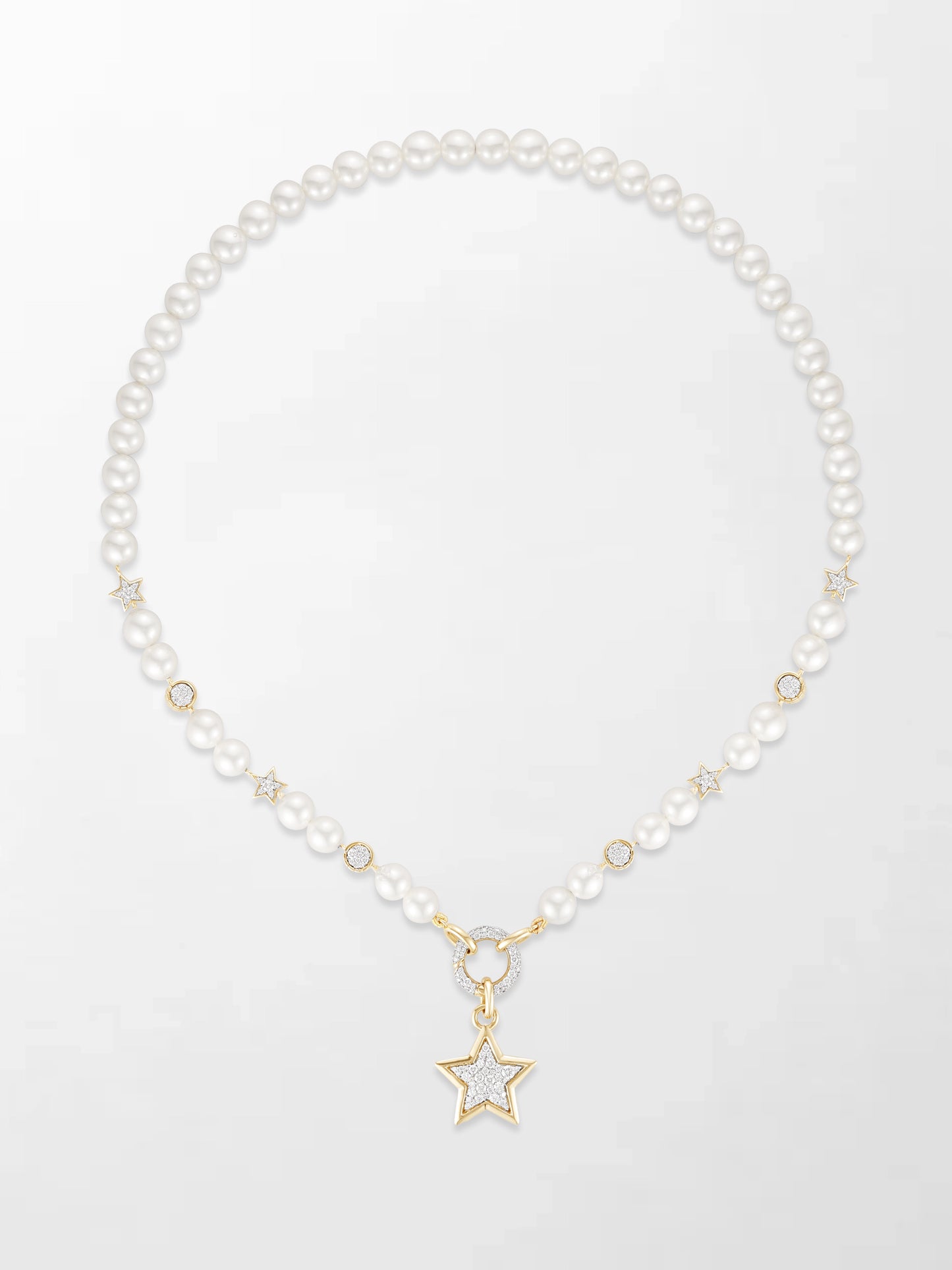Moonstar Pavé Pearl Necklace