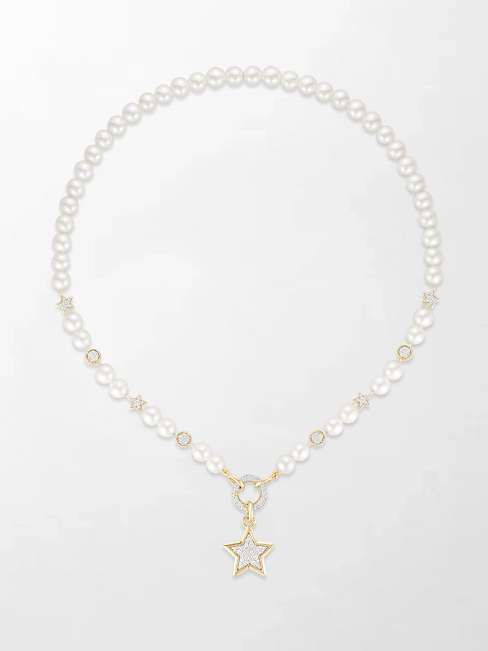 Moonstar Pavé Pearl Necklace