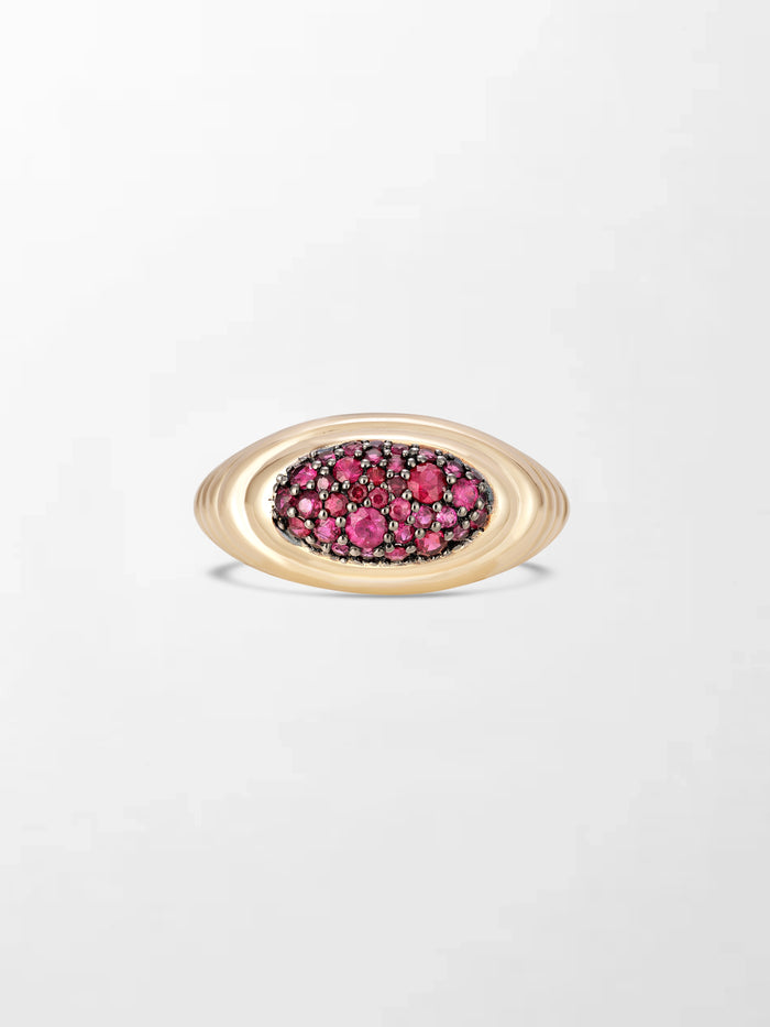 Pavé Rise Ruby Pinky Ring