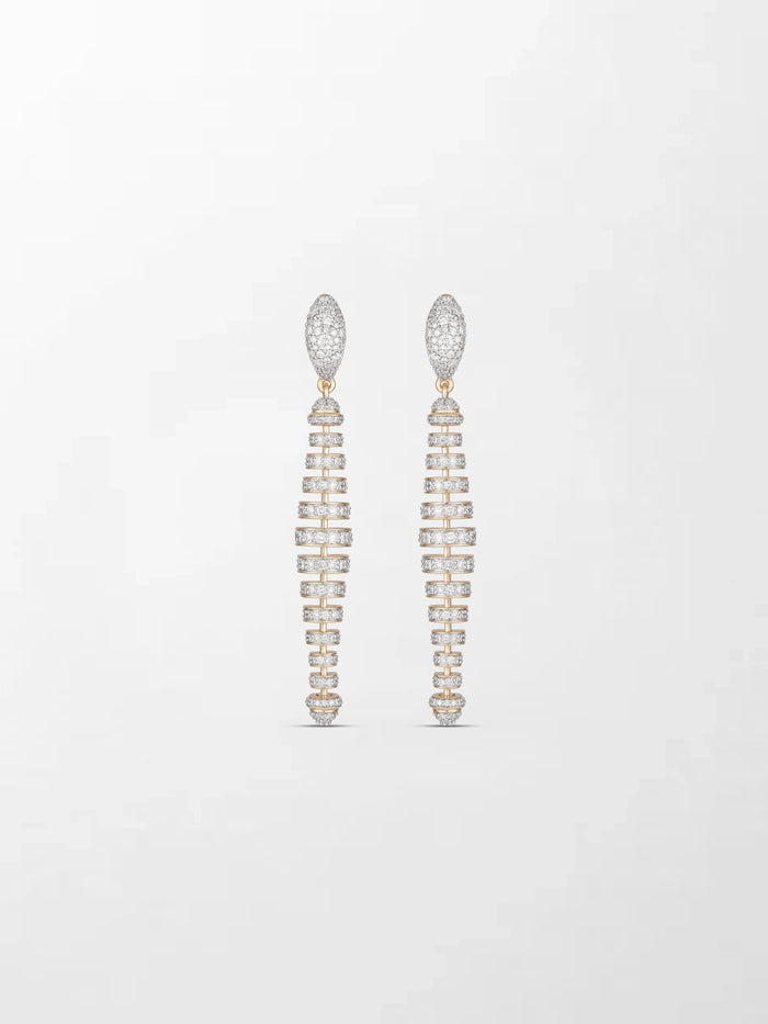 Diamond Huggie Elongé Roundelle Earrings