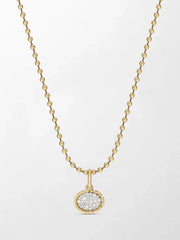 Split Bezel Pavé Pendant with Ball Chain
