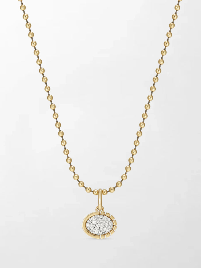 Split Bezel Pavé Pendant with Ball Chain
