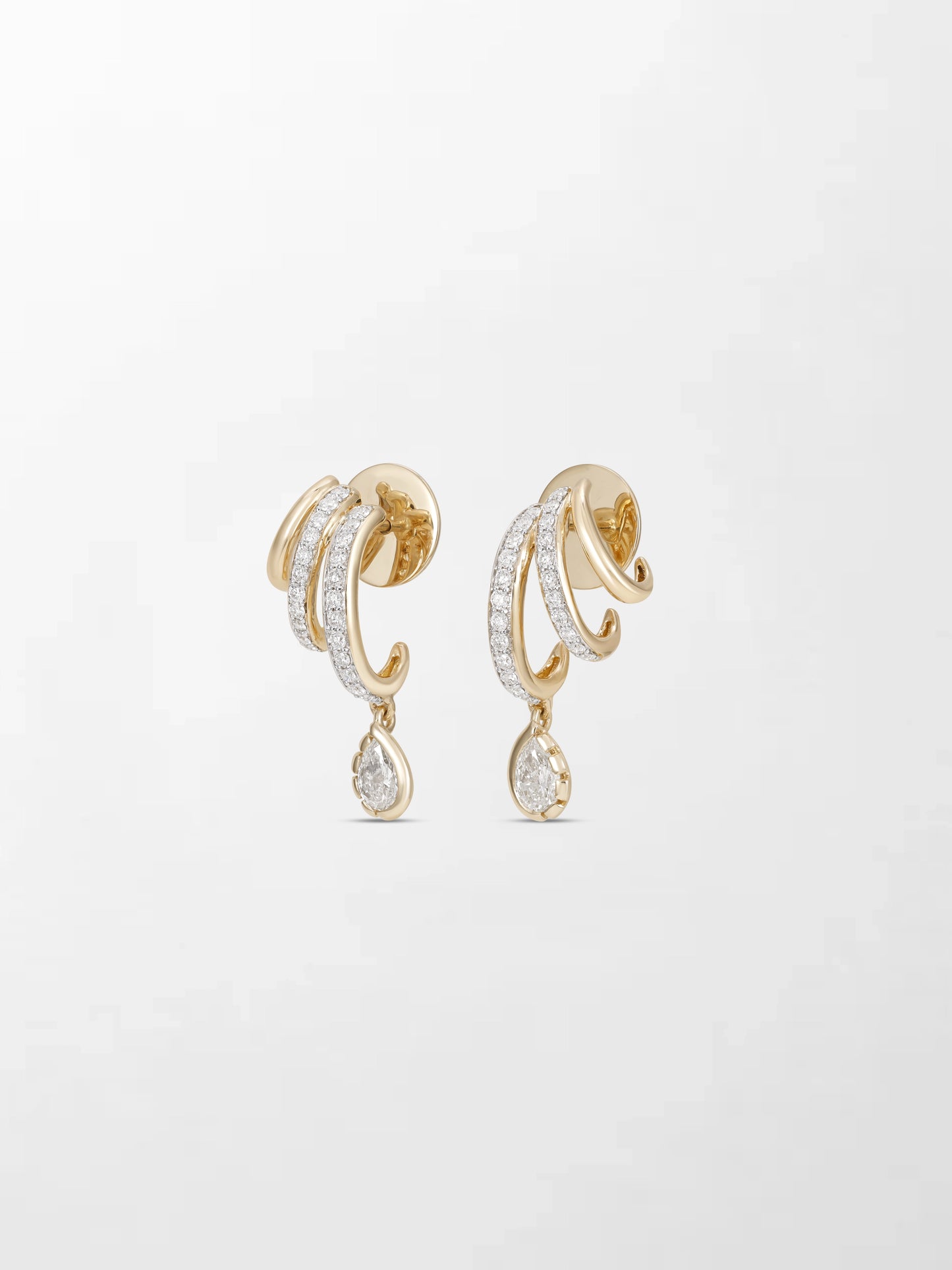 Drop Claw Diamond Earrings