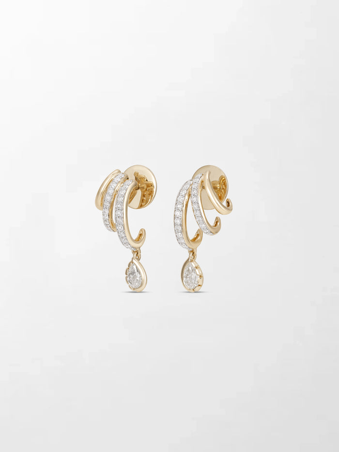 Drop Claw Diamond Earrings