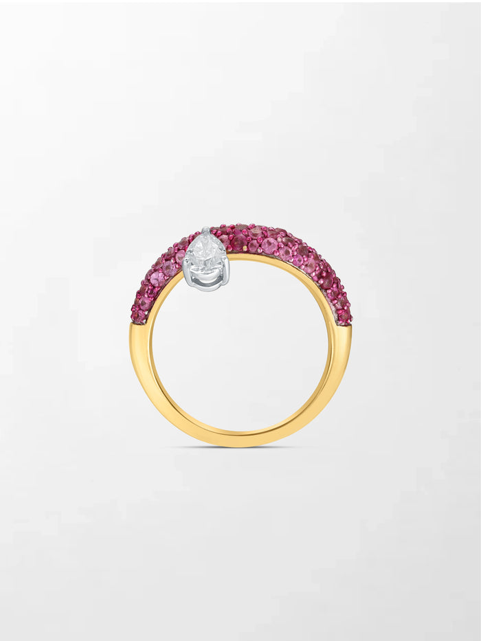 Wave Pear Drop Ring