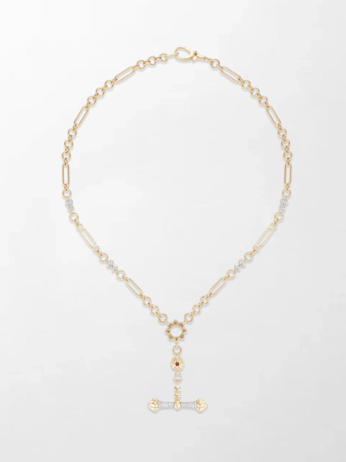 Pink Tourmaline T-Bar Chain