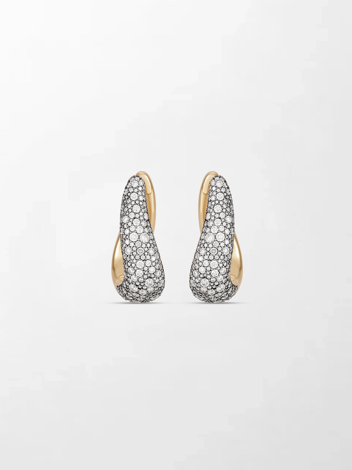 Snow Pave Wave Hoop Earrings