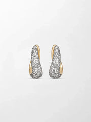 Snow Pave Wave Hoop Earrings