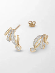 Bezel Heart Drop Earrings