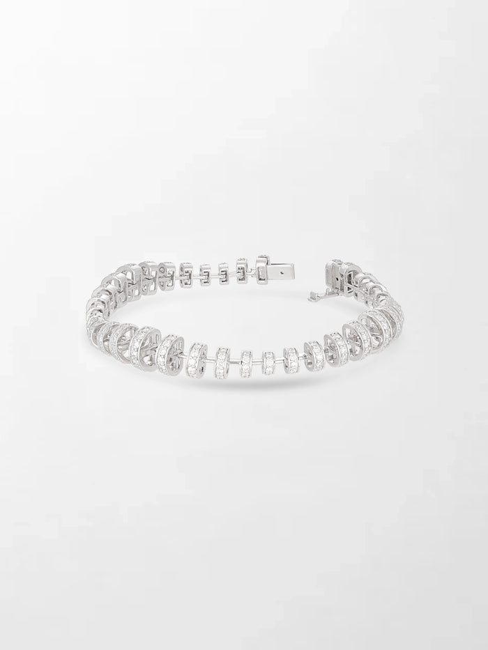 Snow Tapered Roundelle Bracelet