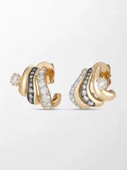 Solitaire Wave Claw Earring