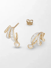 Bezel Heart Drop Earrings