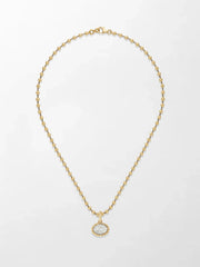 Split Bezel Pavé Pendant with Ball Chain