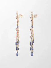Sapphire Spire Chandelier Earrings