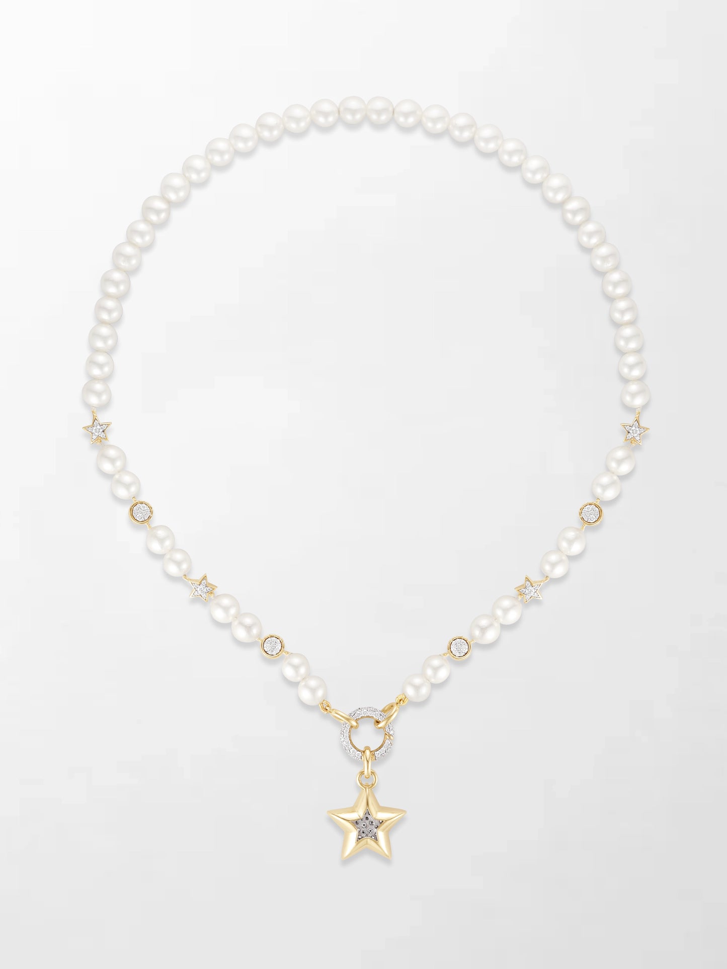 Moonstar Pavé Pearl Necklace