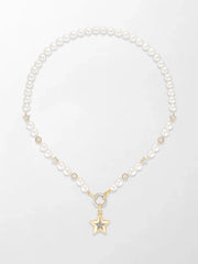 Moonstar Pavé Pearl Necklace