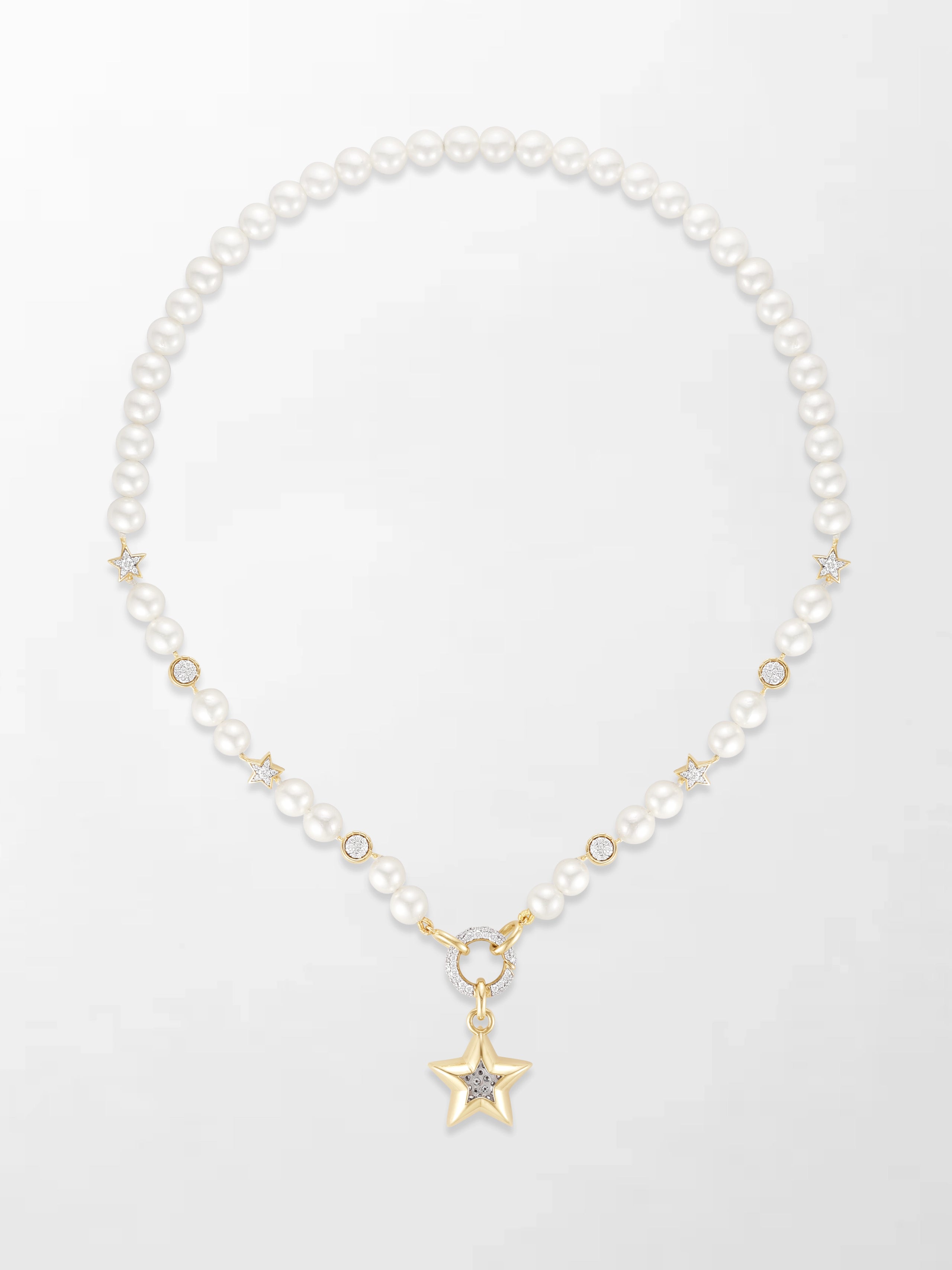 Moonstar Pavé Pearl Necklace
