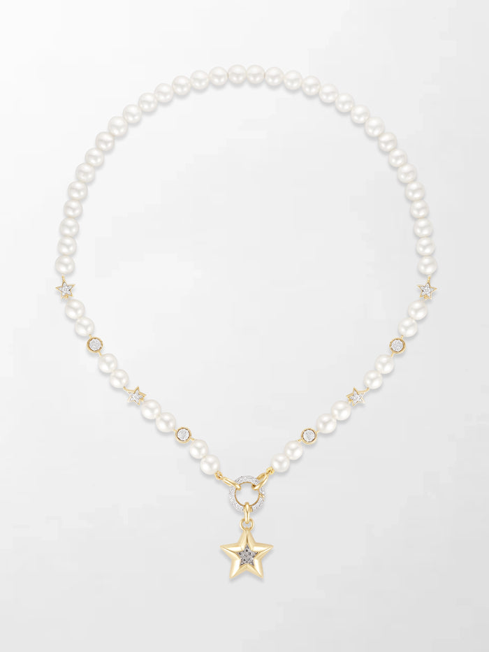 Moonstar Pavé Pearl Necklace