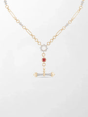 Pink Tourmaline T-Bar Chain