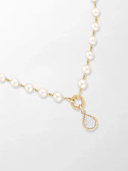 Akoya Pearl Necklace with Split Bezel Pear Pendant