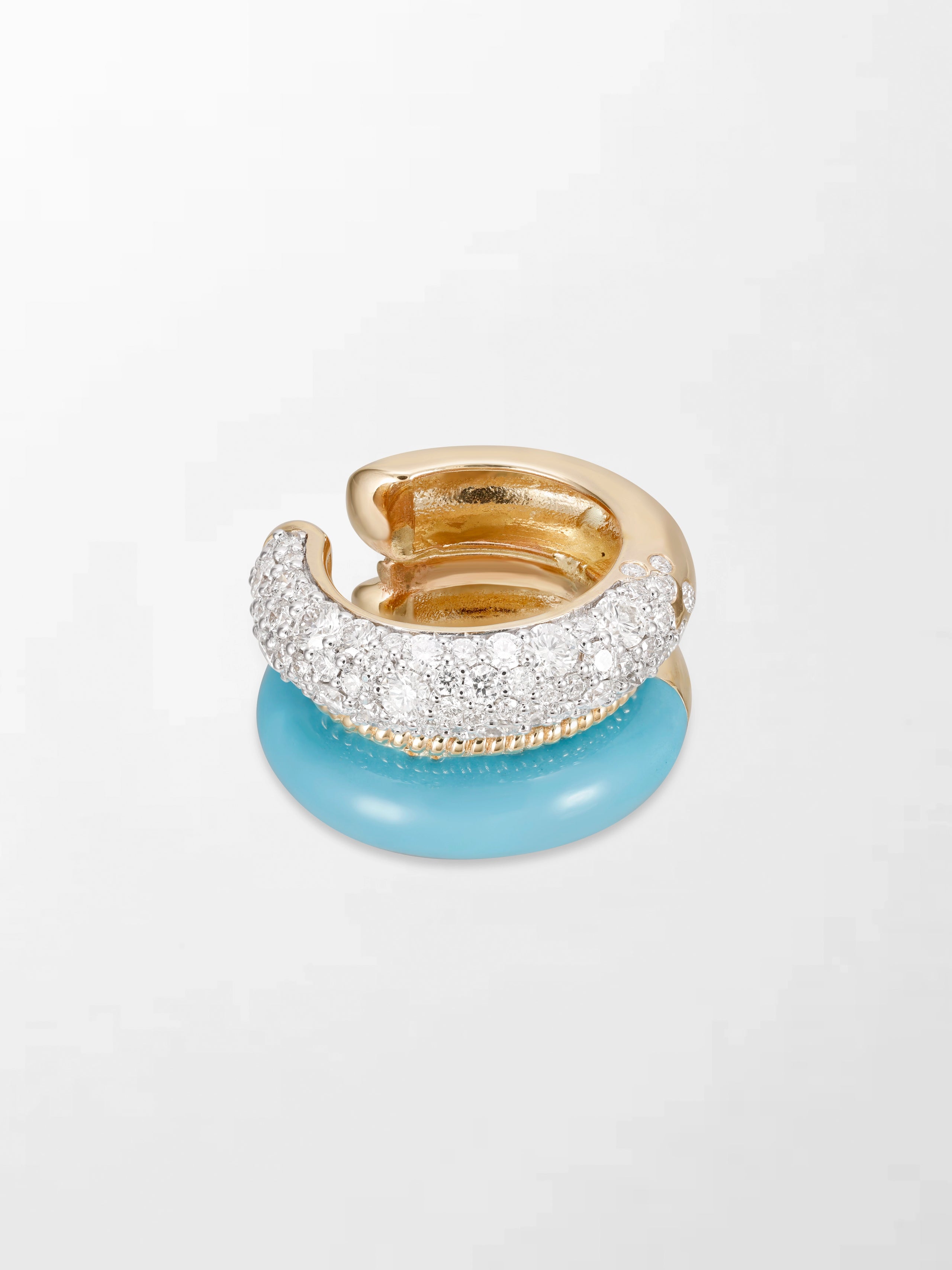 Blue Enamel Pavé Ear Cuff