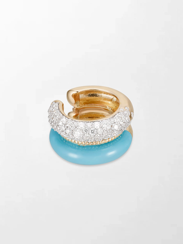 Blue Enamel Pavé Ear Cuff