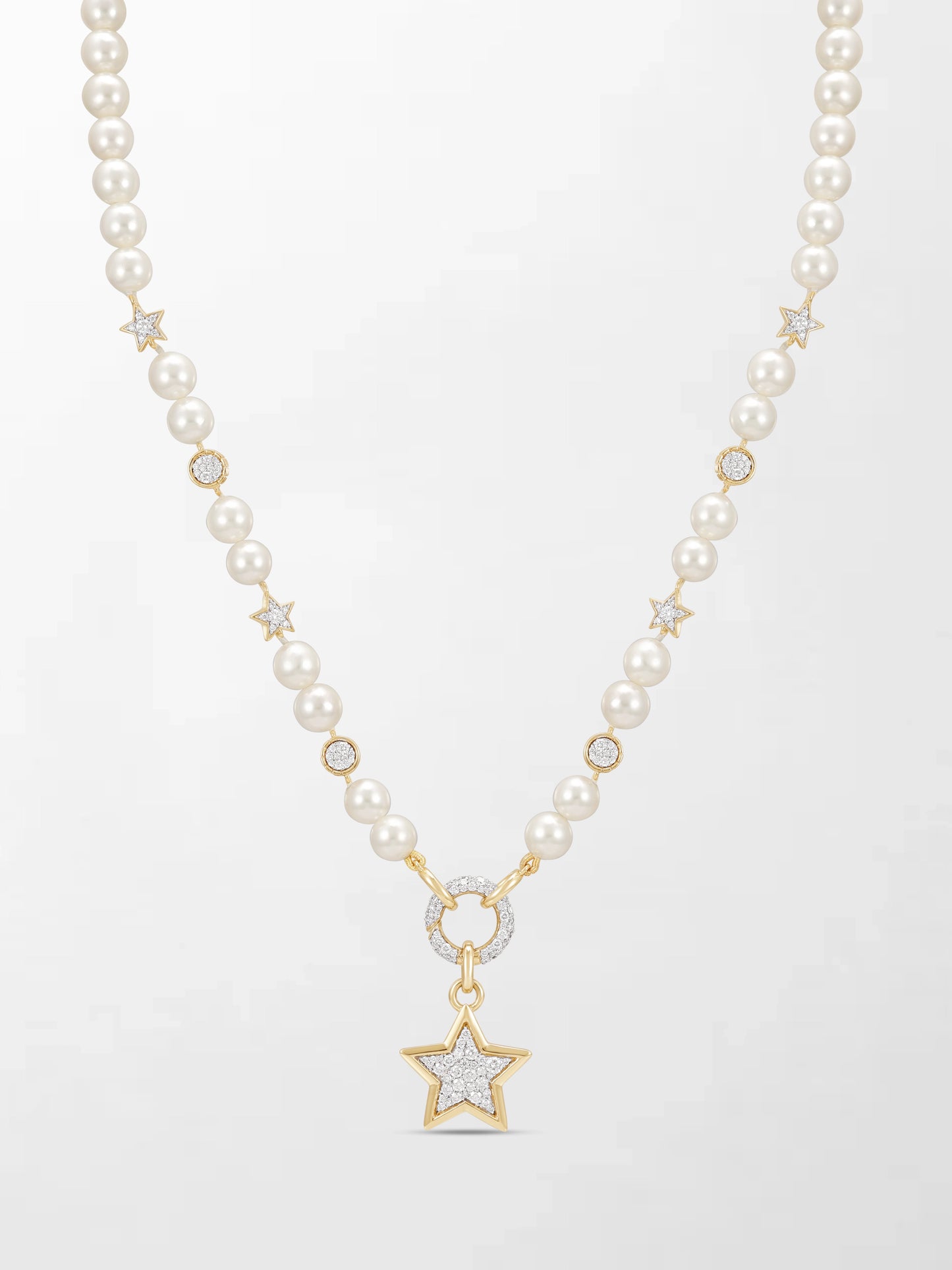 Moonstar Pavé Pearl Necklace