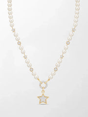Moonstar Pavé Pearl Necklace