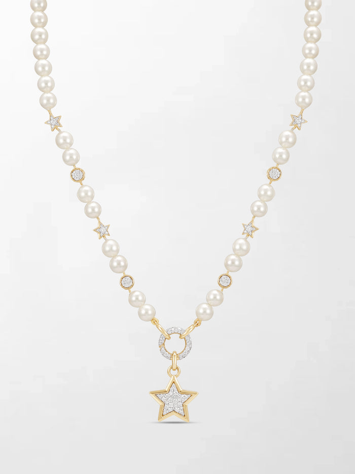 Moonstar Pavé Pearl Necklace