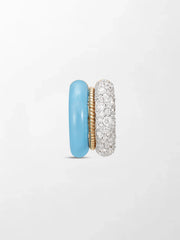 Blue Enamel Pavé Ear Cuff