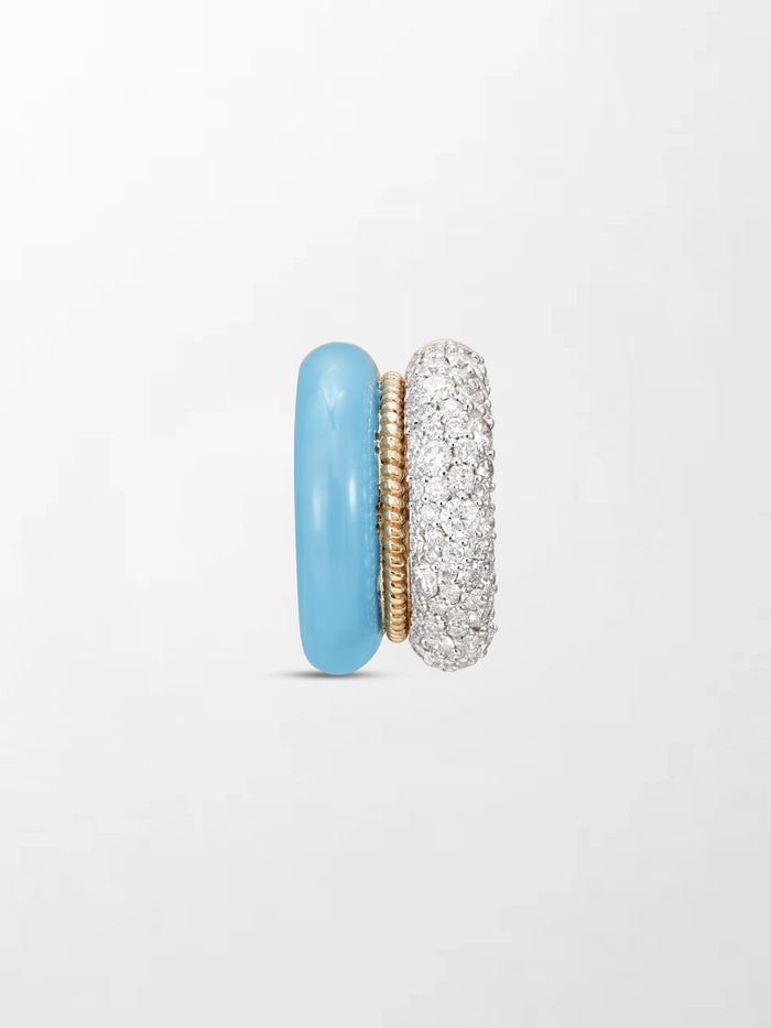 Blue Enamel Pavé Ear Cuff