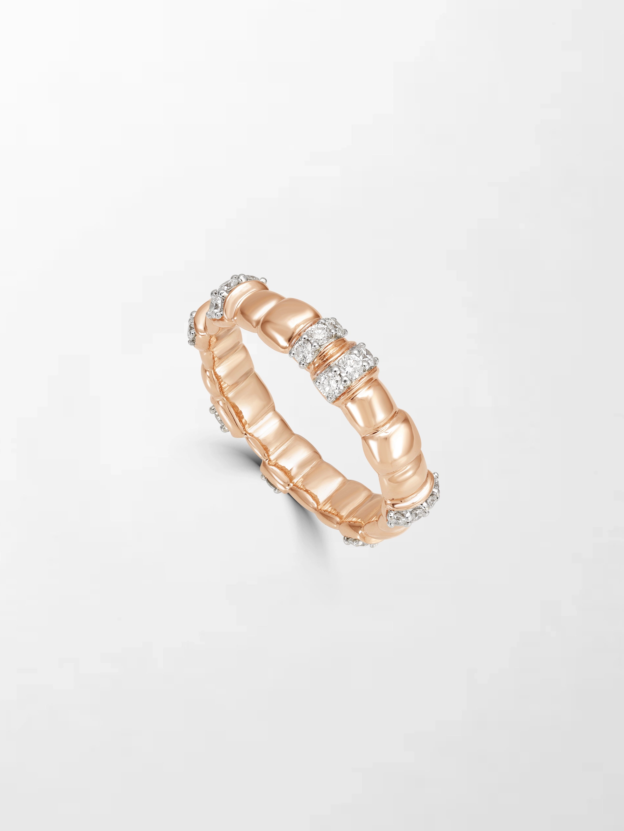 Sleek Rose Grooved Band