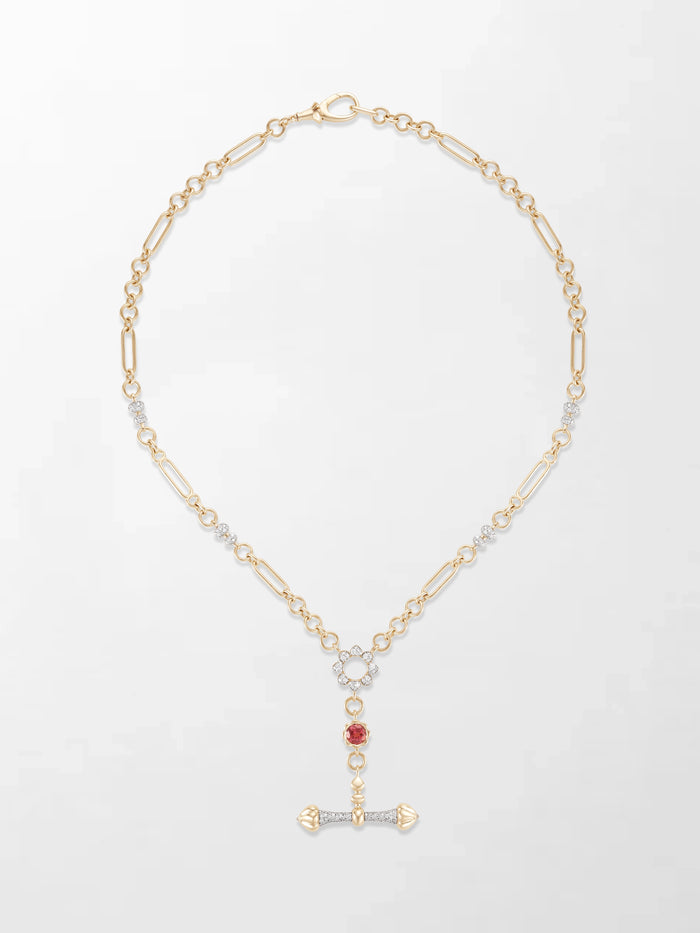 Pink Tourmaline T-Bar Chain