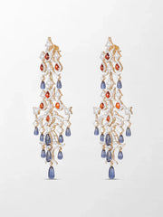 Sapphire Spire Chandelier Earrings