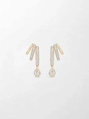 Drop Claw Diamond Earrings