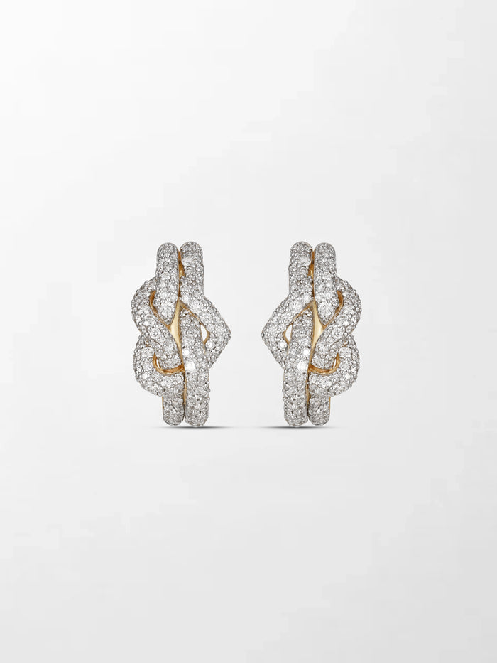 Pave Heart Knot Hoops