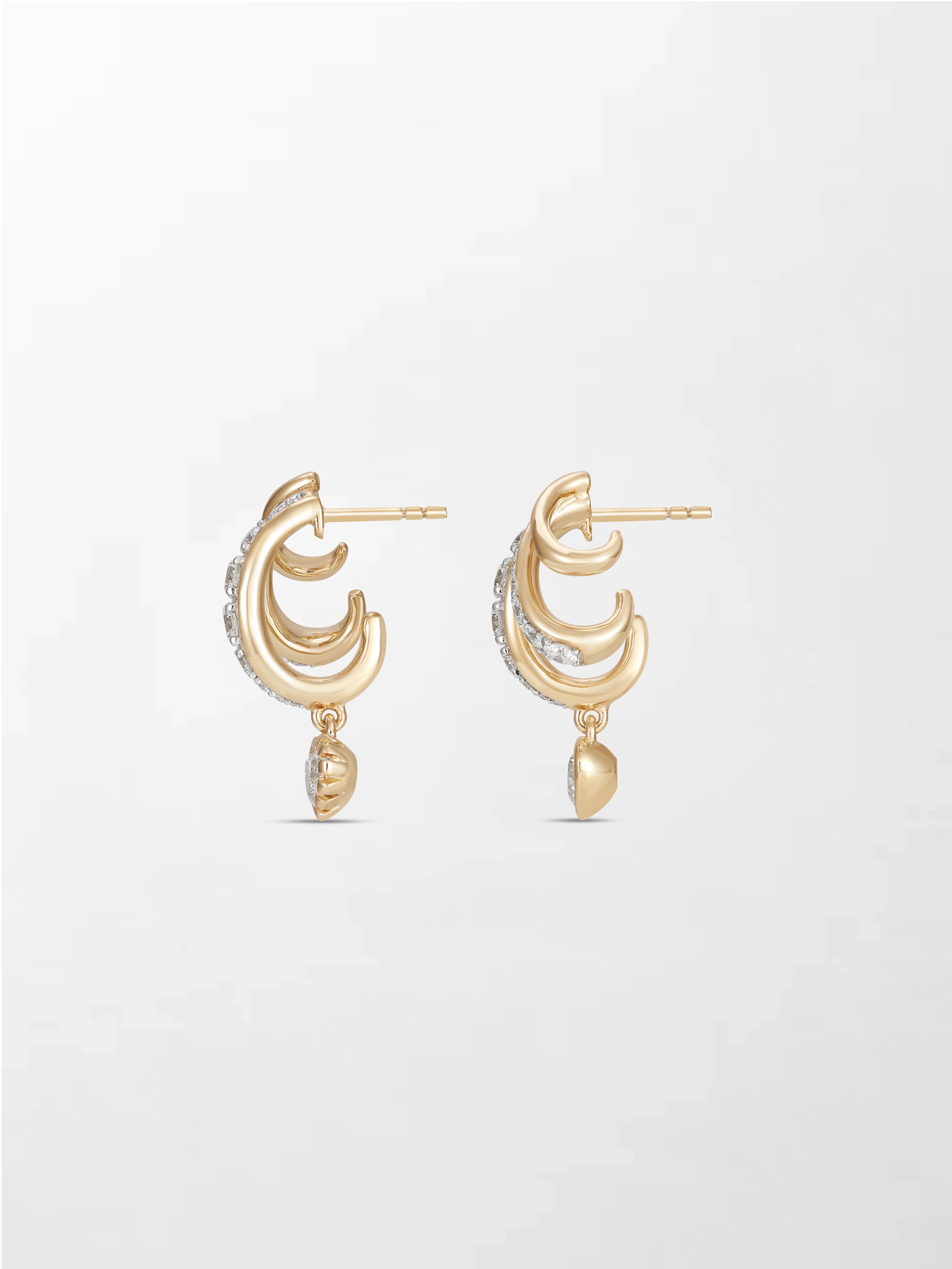 Bezel Heart Drop Earrings