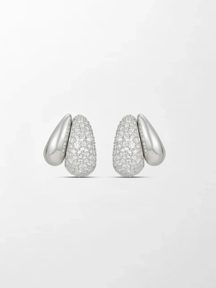 Snow Dome Pavé Huggies