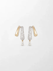 Pave 2 Claw Diamond Earrings