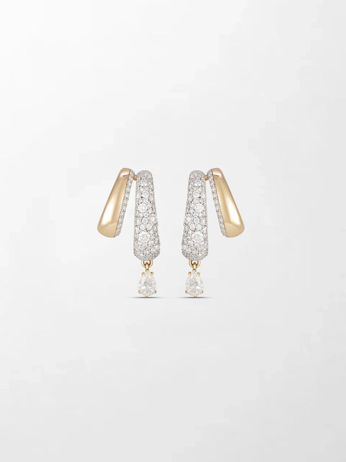 Pave 2 Claw Diamond Earrings