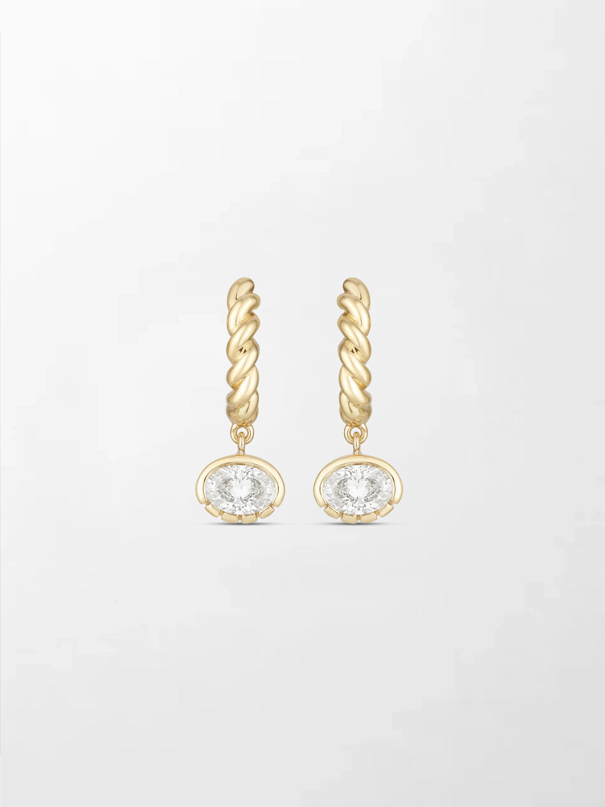 Bezel Drop Earrings