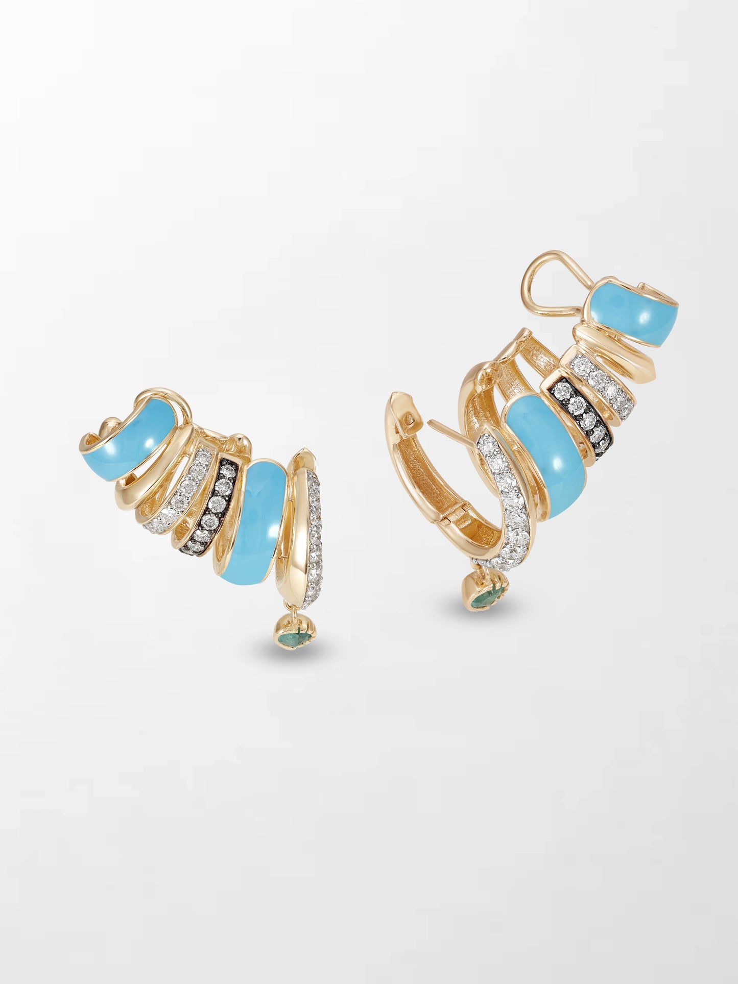 Blue Enamel Heart Emerald Climber