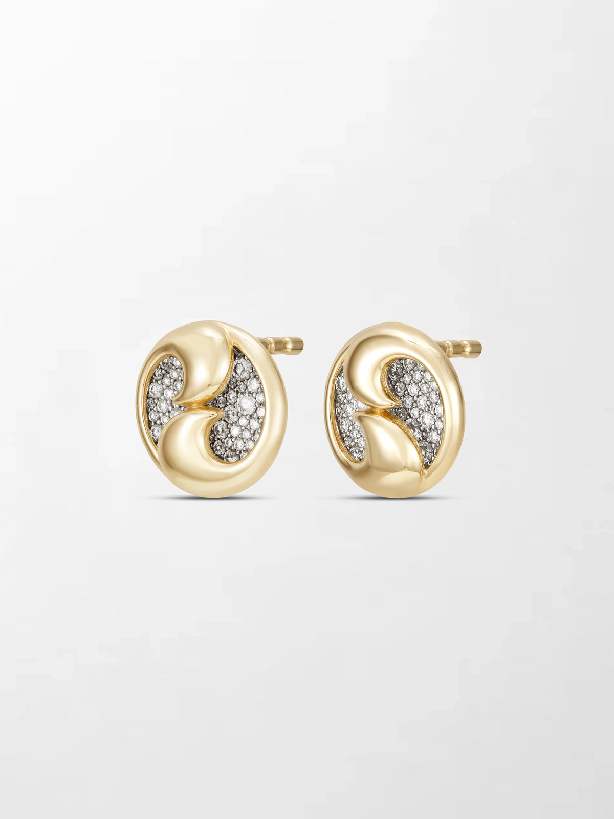 Yin - Yang Flick Diamond Studs