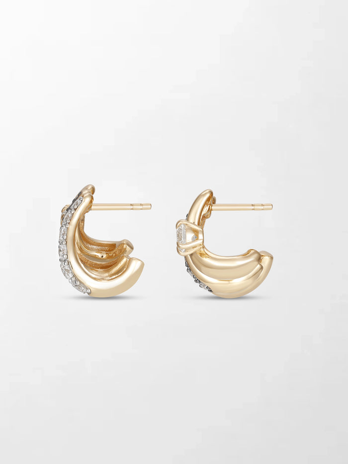 Solitaire Wave Claw Earring