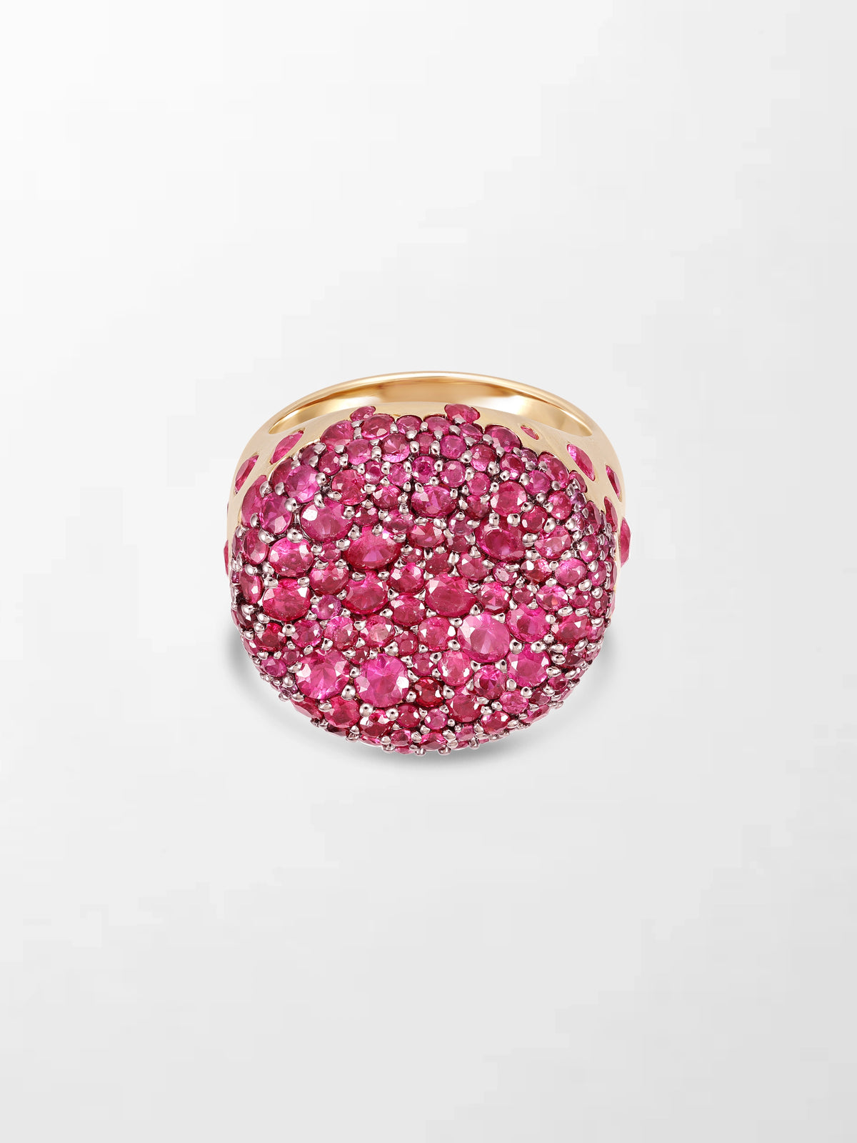 Ruby Cupped Dome Ring