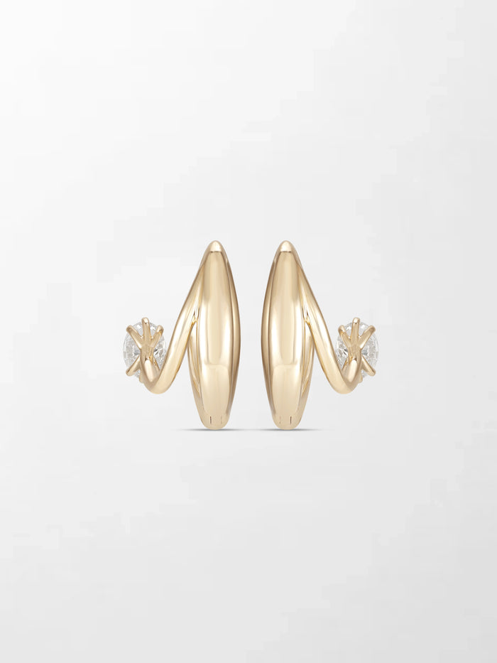 Pavé Oval Diamond Hoops